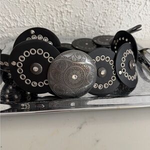 Forever 21 Black Circle Concho Accent Belt